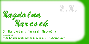 magdolna marcsek business card